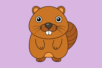 Adorable Beaver Vector Graphic For Web And Print , Premium Beaver Illustration For All Creative Projects. This premium beaver illustration features a cute and playful design perfect for print material
