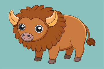 Adorable Bison Vector Graphic For Web And Print , Premium Bison Illustration For All Creative Projects