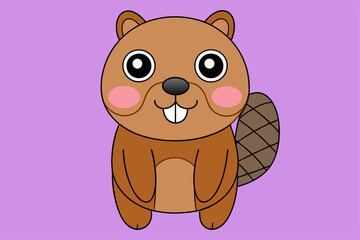 Adorable Beaver Vector Graphic For Web And Print , Premium Beaver Illustration For All Creative Projects. This premium beaver illustration features a cute and playful design perfect for print material