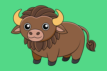 Adorable Buffalo Vector Graphic For Web And Print , Premium Buffalo Illustration For All Creative Projects