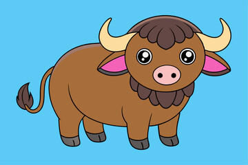 Adorable Buffalo Vector Graphic For Web And Print , Premium Buffalo Illustration For All Creative Projects