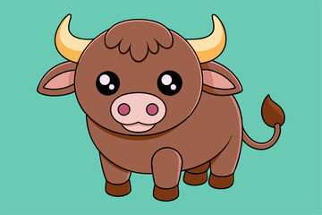 Adorable Buffalo Vector Graphic For Web And Print , Premium Buffalo Illustration For All Creative Projects
