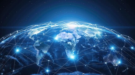 Obraz premium Communication technology for internet business. Global world network and telecommunication