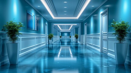 Obraz premium Modern and Clean Hospital Interior Design - High-Tech Patient Rooms and Hallways