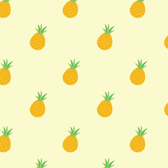 Summer pineapple pattern in flat style. Art for backgrounds, fabric, prints, banner