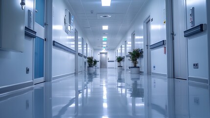 Modern and Clean Hospital Interior Design - High-Tech Patient Rooms and Hallways