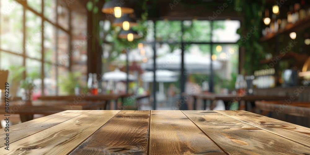 Wall mural restaurant blurred background