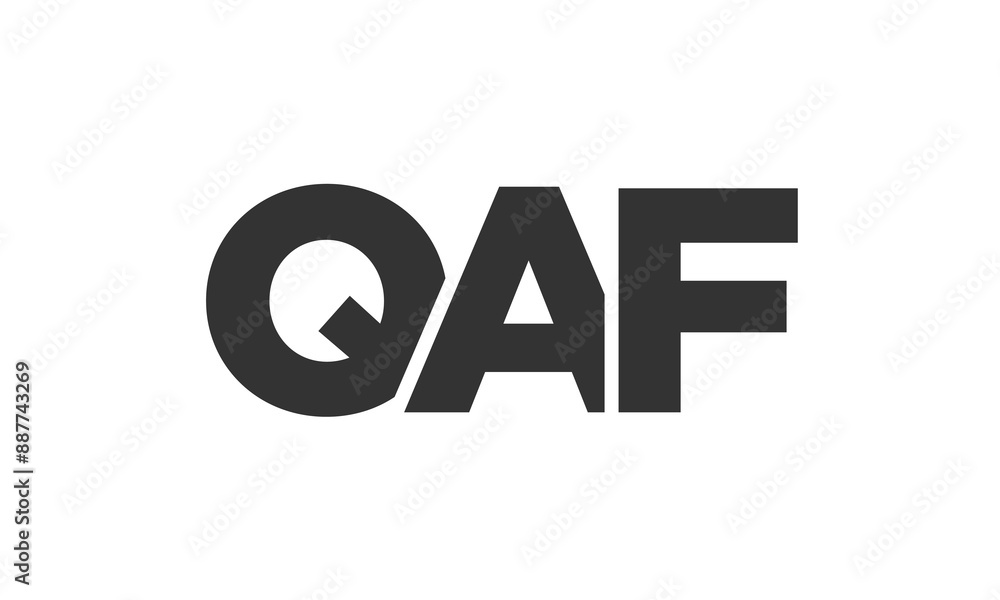 Poster qaf logo design template with strong and modern bold text. initial based vector logotype featuring s