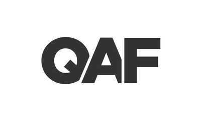 QAF logo design template with strong and modern bold text. Initial based vector logotype featuring simple and minimal typography. Trendy company identity.