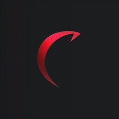 Minimalist Red and Black Curved Arrow Logo Design