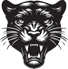 wild panther head silhouette vector illustration © Art_Design