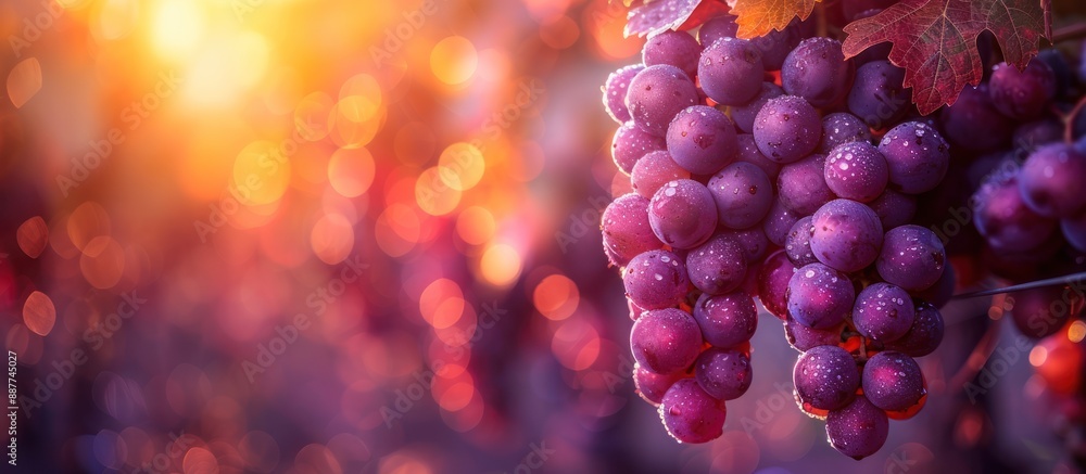 Poster Grapes on the Vine at Sunset