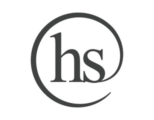 HS logo from two letter with circle shape email sign style. H and S round logotype of business company