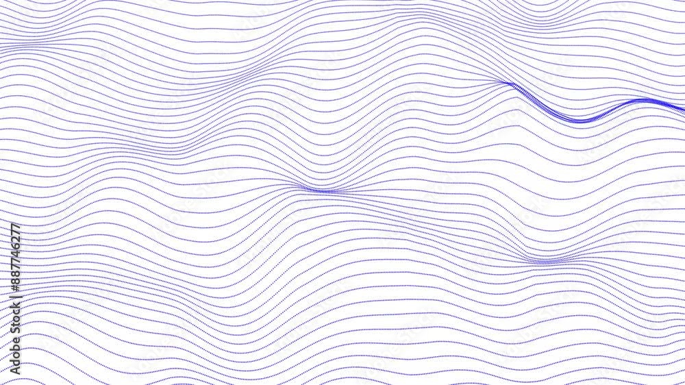 Poster abstract digital black particle dots wave background animation.