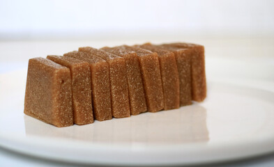 Krasikan, a traditional cake from Central Java. Made from glutinous rice flour, coconut milk, brown sugar.