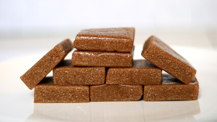 Krasikan, a traditional cake from Central Java. Made from glutinous rice flour, coconut milk, brown sugar.