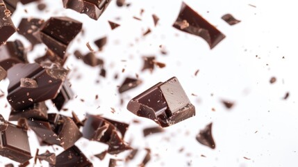 Dark chocolate, white background