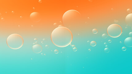 Orange Bubbles in Blue to Orange Gradient Background