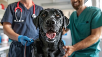 The dog at the vet