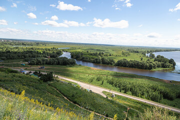 View of the confluence of the Toima river into the Kama river, Elabuga, Tatarstan, Russian...