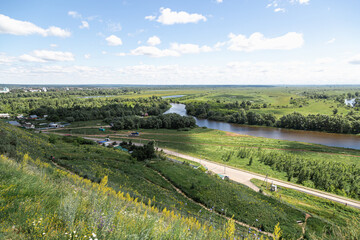 View of the confluence of the Toima river into the Kama river, Elabuga, Tatarstan, Russian...