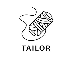 Sewing Logo Design Tailor Thread Badge