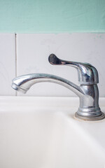 Faucet and sink in bathroom interior - Vintage Light Filter Processing