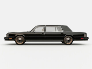 Black limousine isolated on a white background