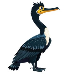 Obraz premium Cormorant Retro animal fashion cartoon isolated whitebackground
