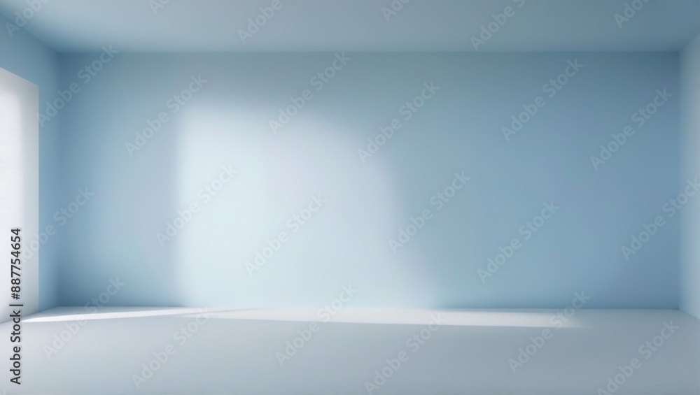 Poster minimal abstract simple empty room light blue background has whi