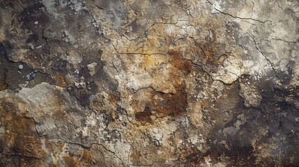 Fototapeta premium Weathered stone wall texture with cracks and peeling paint