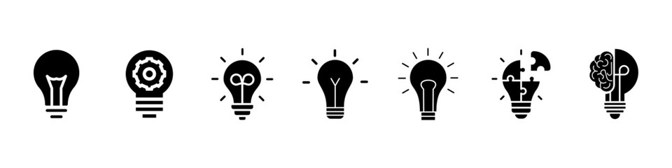 Light bulb icon vector. Energy and thinking symbol. Creative idea and inspiration concept. Vector illustration on a white background.