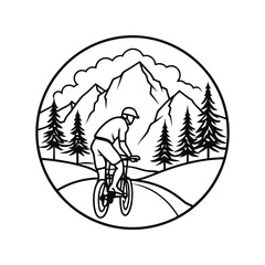 t shirt cycling silhouette vector art illustration