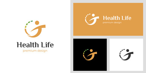 People life coach logo icon design, health life consult graphic idea for sport vector logo symbol
