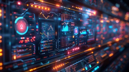 A close-up shot of a digital interface displaying graphs and data, likely used by a research team employing AI for analysis.