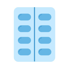 Obraz premium Medicine circle pills in blister. Painkillers in pack. Healthcare concept