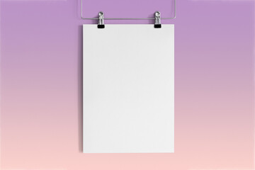 Hanging png poster mockup, transparent design