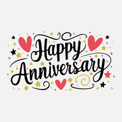 Elegant Happy Anniversary Illustration Design
