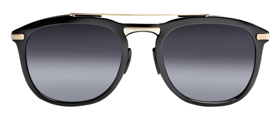 Modern classic black sunglasses front view