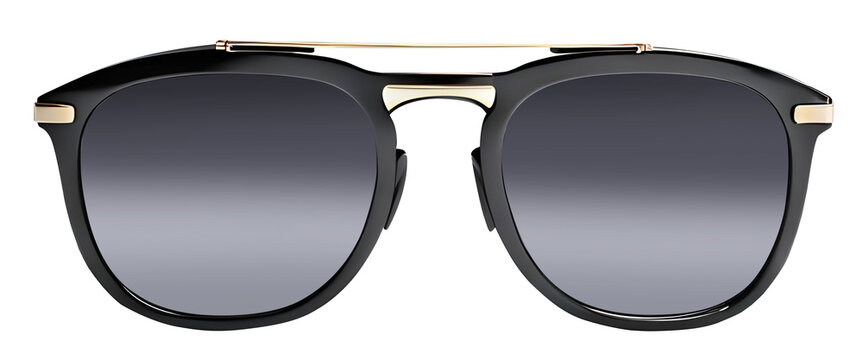 Modern classic black sunglasses front view