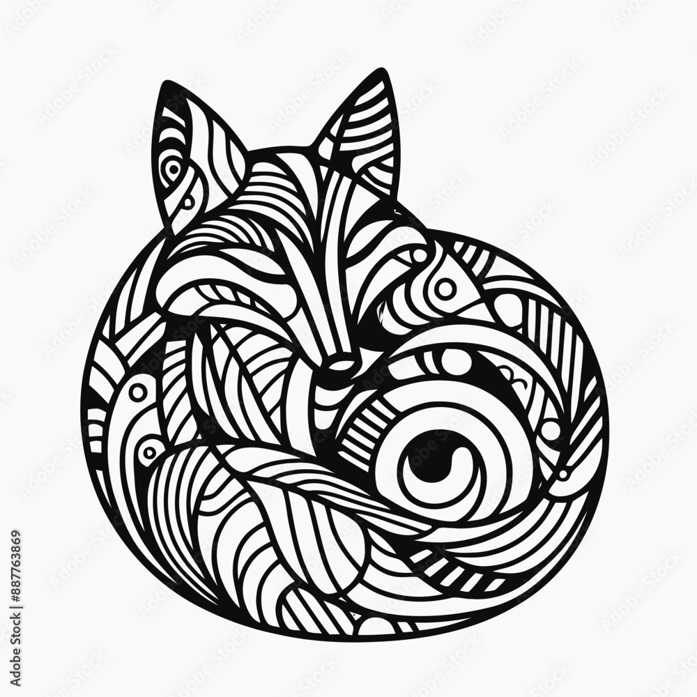 Wall mural abstract fox illustration