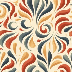 Fototapeta premium Vintage S-Shaped Floral Pattern