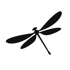 Dragonfly icon silhouette isolated on transparent background