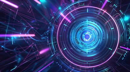 Obraz premium Abstract Blue and Pink Digital Circuitry
