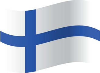 Obraz premium Illustration of Finland flag waving with the wind