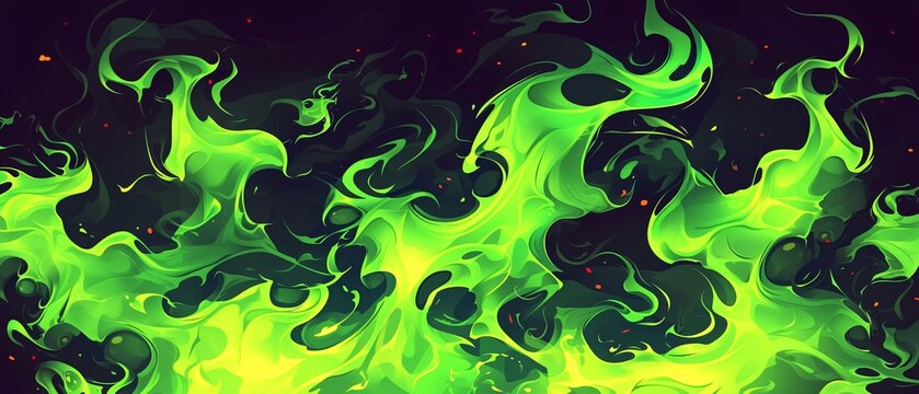 Green fire blazes texture with vibrant energy