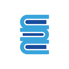 Obraz premium book icon vector or logo illustration glyph blue color style