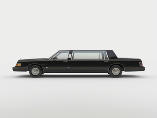 Black limousine isolated on a white background