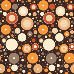 Fototapeta premium Retro Brown, Orange, and White Circle Pattern
