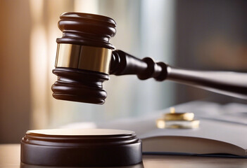 Close-up with a judge's gavel